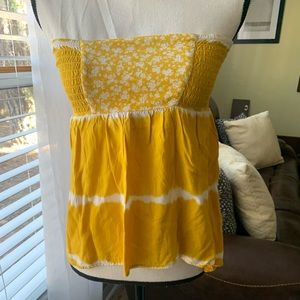 Pretty Rebellious Gold & White Tube Top small